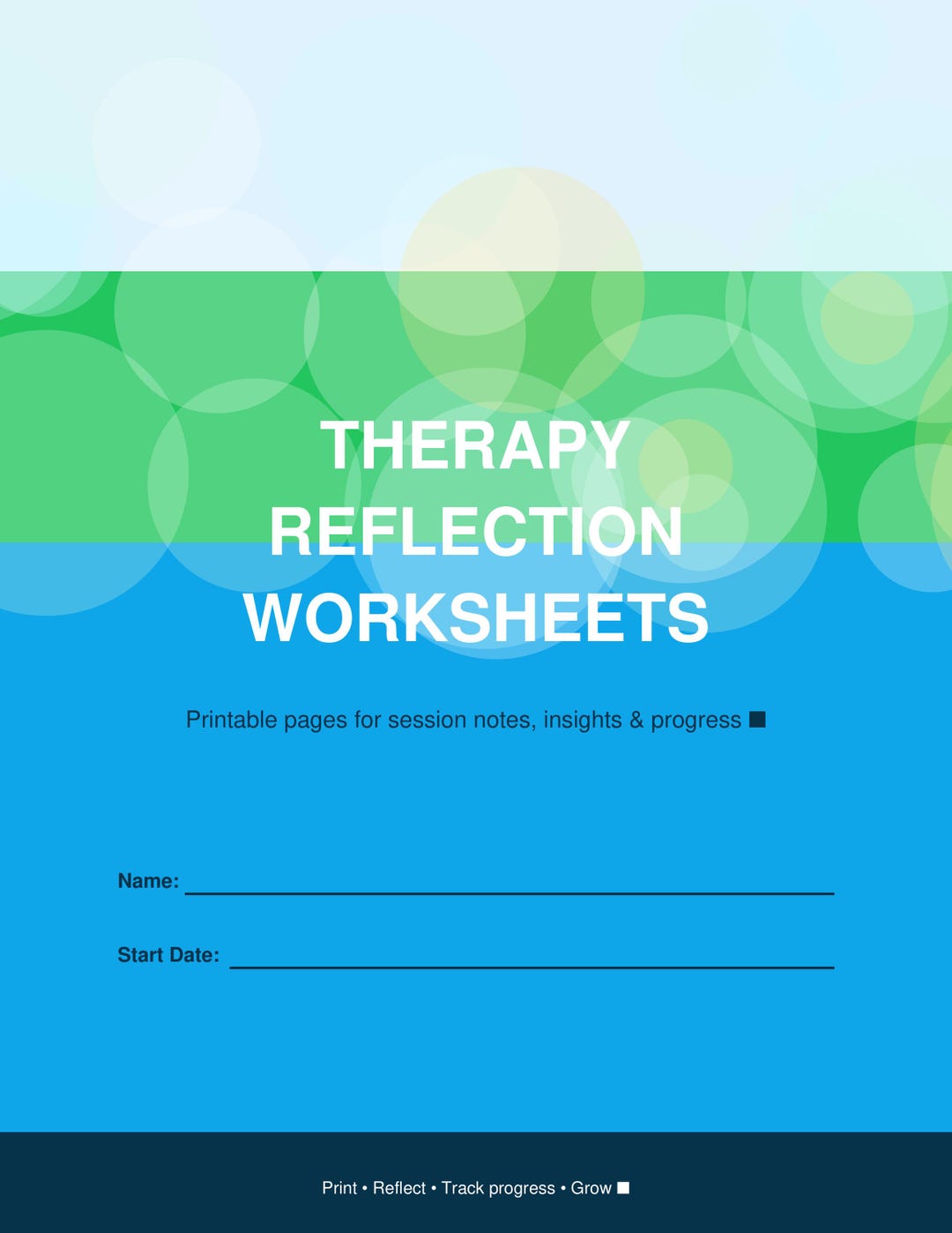 Therapy Reflection Worksheets | Counseling Session Notes | Trigger ...
