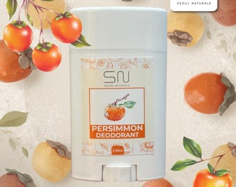 Body Odor Fighting  Persimmon Vegan Deodorant - Vegan Persimmon Coconut Oil and Mango - K-Beauty Inspired - 2.65oz, Helps with Nonenal