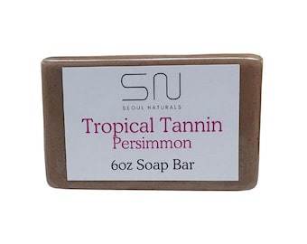 Deodorizing Tropical Persimmon Tannin Soap Bar - Pineapple and Coconut Piña Colada Blend - K-Beauty Inspired - 6 oz, Nonenal Odor Control