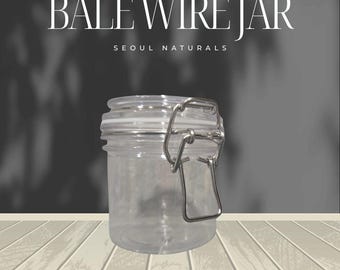 Empty Bale Wire Jar - 6oz Capacity - Small Airtight Clamp Lid Container - Cosmetics Storage & Organization- Great for DIY projects