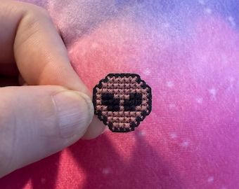 Alien Pin | Handmade Cross Stitch | Space Themed Gift