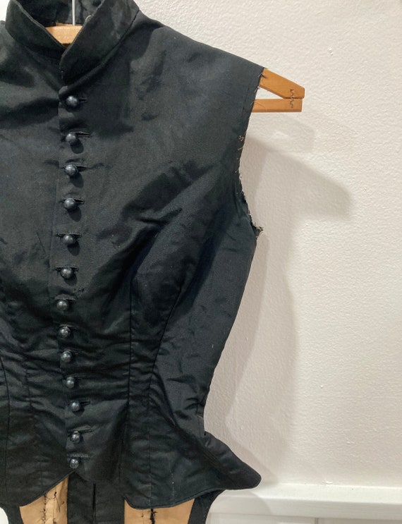 Antique Black Victorian Bodice/ 1800’s / Antique … - image 1