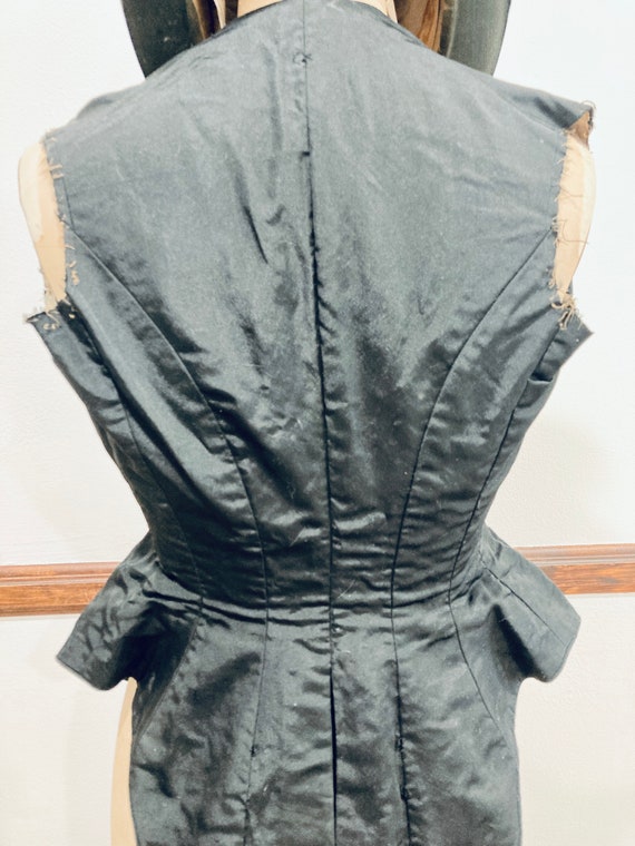 Antique Black Victorian Bodice/ 1800’s / Antique … - image 6