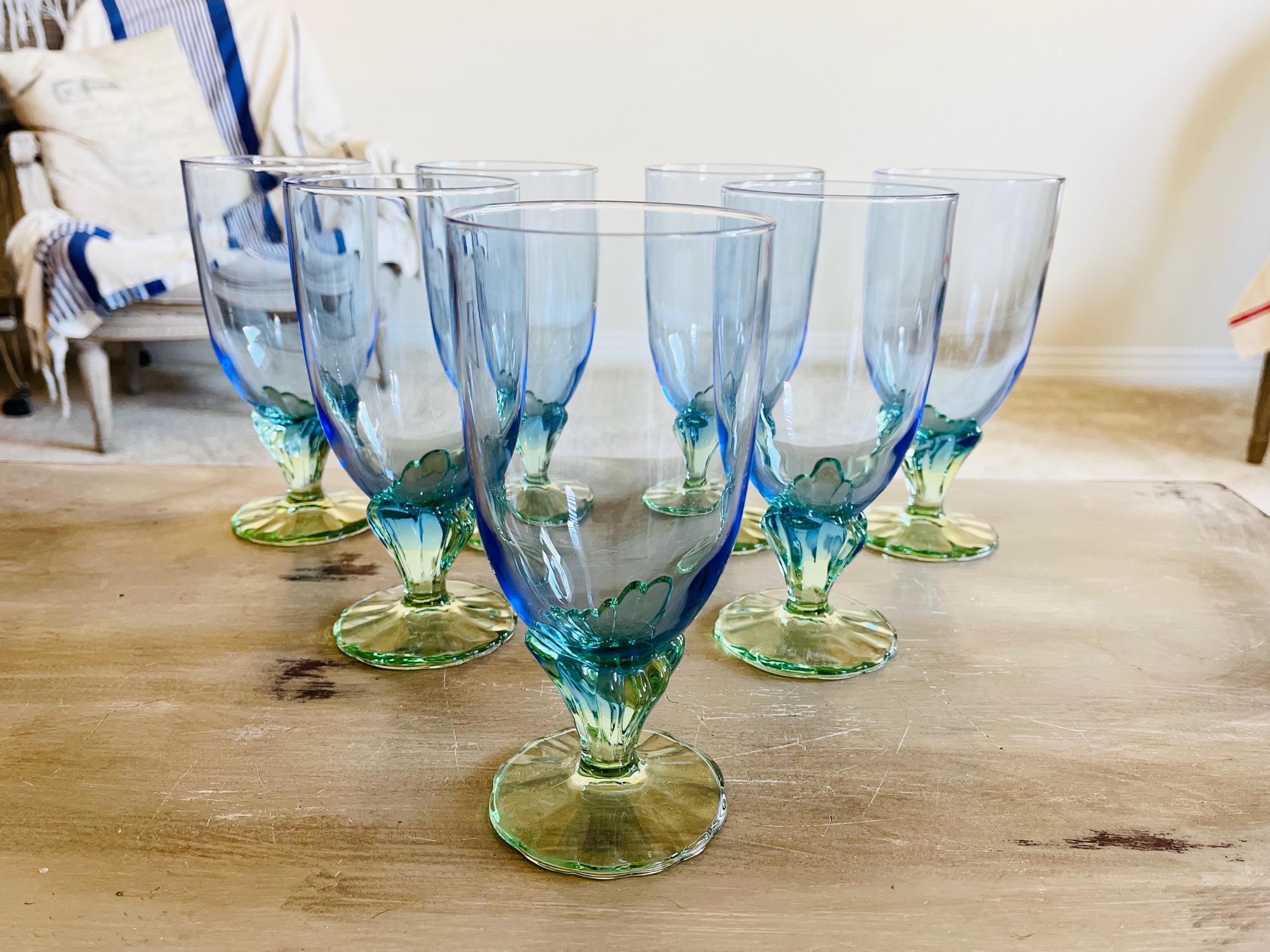 Bormioli Rocco Blue and Green Glasses - Etsy display picture 1