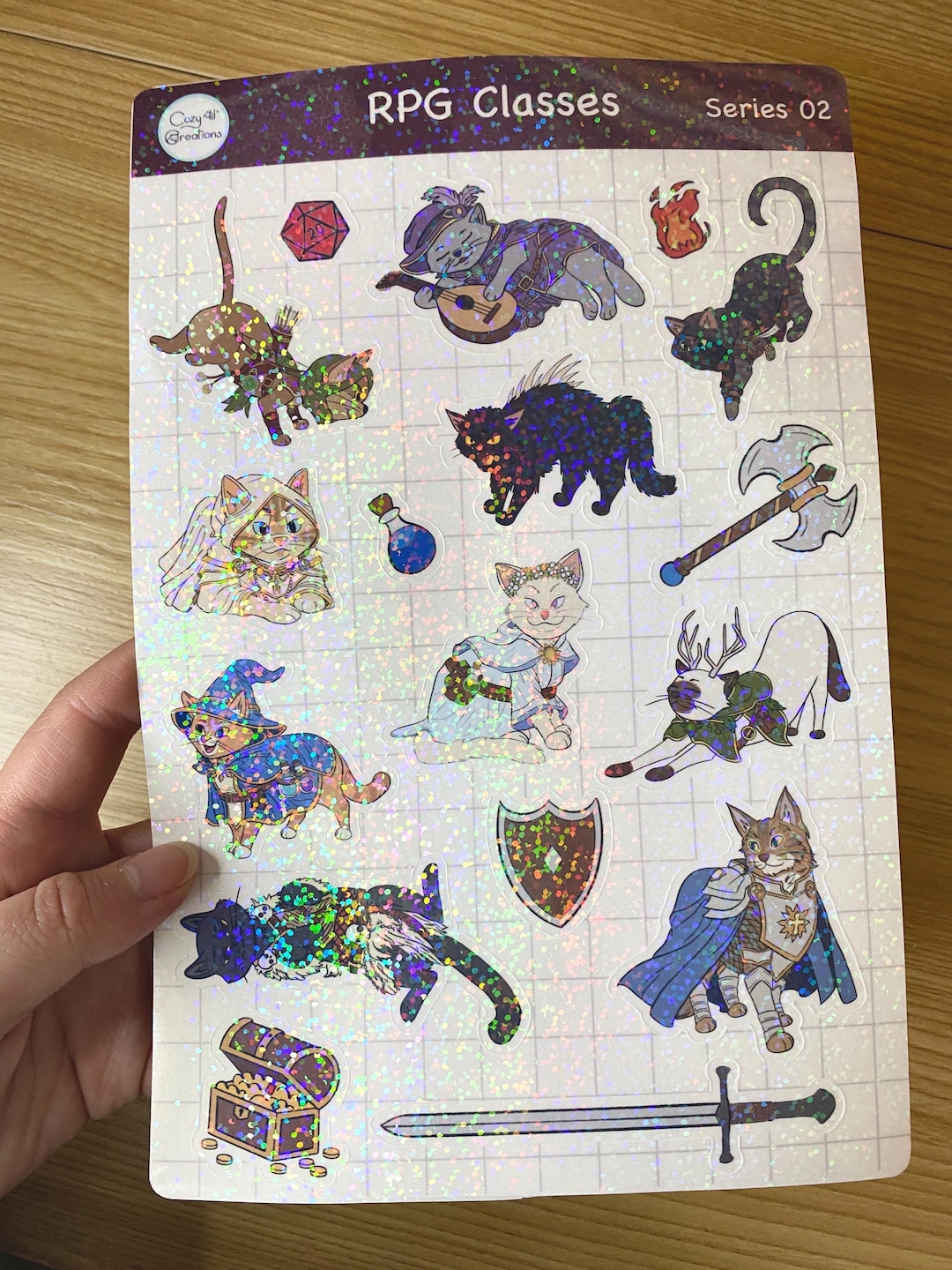 RPG Classes Sticker Sheet – Holographic, Waterproof, Glossy for Planner ...
