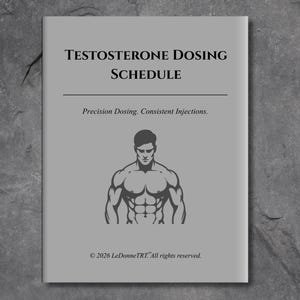 Registro de inyecciones de testosterona / Programa de dosificación de TRT (Descarga en PDF, tamaño carta/A4)