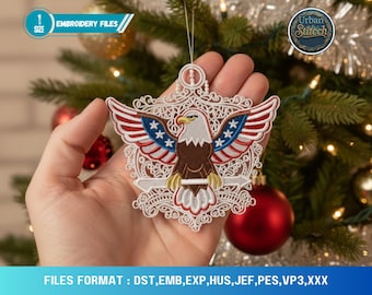 FSL American Eagle Stickmuster: Ornament zur Verzierung der Stickerei (Digitaler Download)