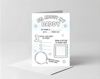 All About My Greeting Card Birthday Father's Day | Dad | Daddy | Grandad | Grandpa