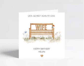 Wife Heavenly Birthday Card | Personalised Memorial Remembrance Tribute