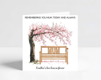 Mum Memorial Remembrance Card, Heavenly Birthday Card, Personalised Loss Tribute, In Loving Memory, Mum in Heaven, Customizable Keepsake