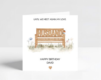 Husband Heavenly Birthday Card, Personalised Memorial Remembrance Tribute