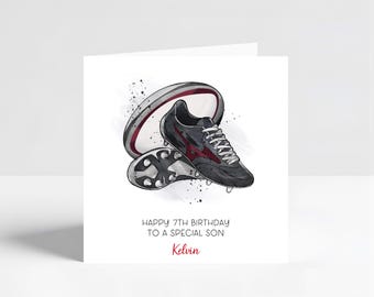 Personalised Rugby Birthday Card For Him