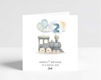 Personalised Train 2nd Birthday Card