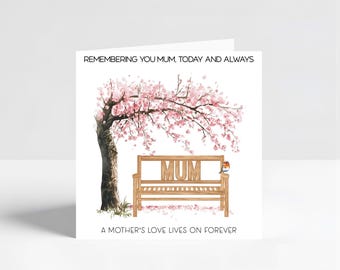 Mum Memorial Remembrance Card, Heavenly Birthday Card, Personalised Loss Tribute, In Loving Memory, Mum in Heaven, Customizable Keepsake