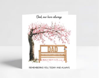 Dad Memorial Remembrance Card, Heavenly Birthday Card, Personalised Loss Tribute, In Loving Memory, Dad in Heaven, Customizable Keepsake