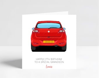 17th Birthday Card Personalised Car Learner Driver | Daughter Son Grandson Granddaughter Niece Nephew