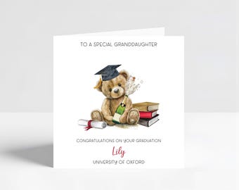 Personalised Graduation Card Daughter Niece Sister Granddaughter Son Grandson