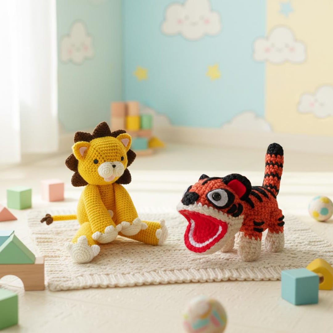 Kon Lion Crochet Pattern PDF Jungle Amigurumi Plush Toy Tutorial - Etsy