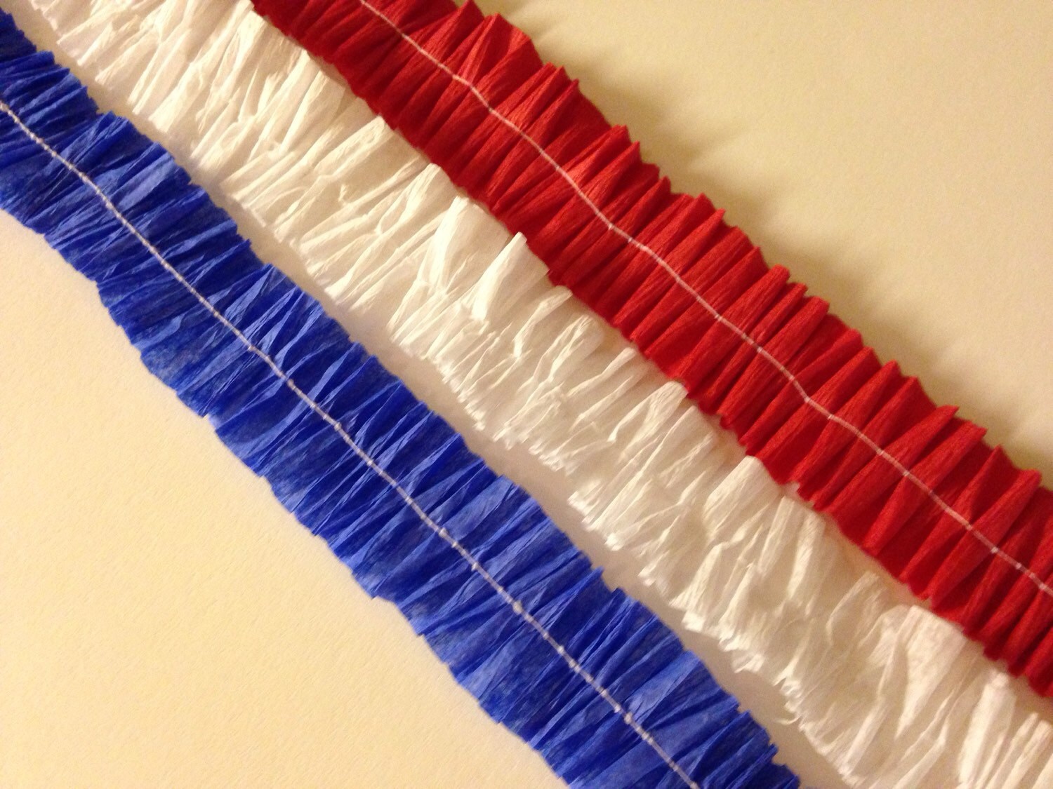 Red White Blue Crepe Paper Ruffles Set of 3 Party Supply Etsy