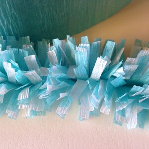 Free Shipping Craft Supplies Festooning Crepe Paper Garland Banner Teal White Handmade Decoration Decorating Supply  Bany Shower