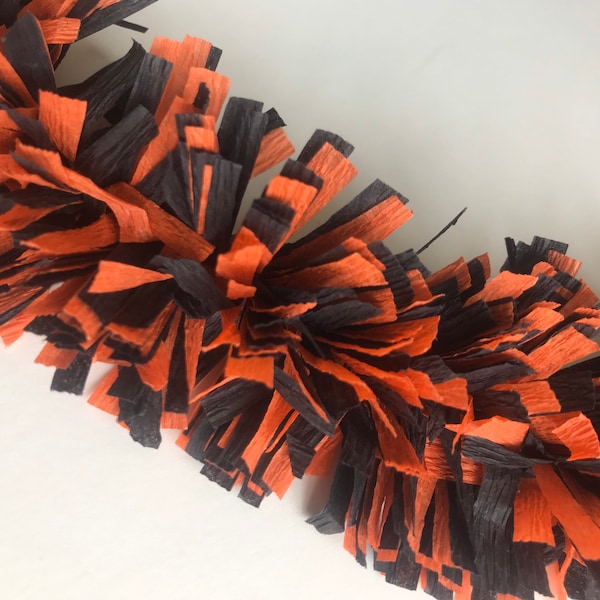 Free Shipping Paper Festooning Crepe Paper Garland Banner Black And Orange Handmade Decoration Decorating Supply Vintage