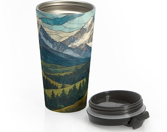 Mountain Landscape Personalized  Travel Mug | Scenic Wilderness Stainless Steel Tumbler