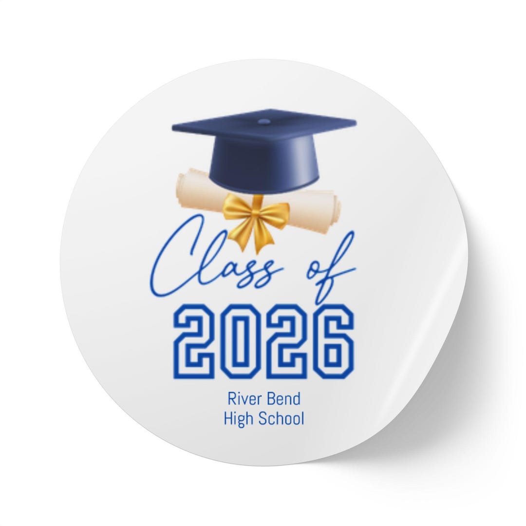 Custom Class of 2026 Graduation Stickers | Editable Canva Party Labels ...
