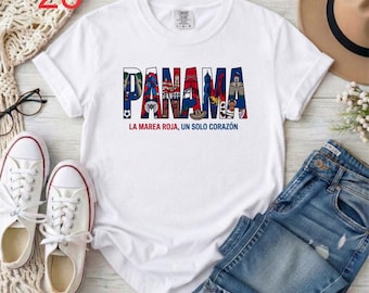 Camiseta de fútbol de Panamá, camiseta del orgullo panameño, recuerdo de la Ciudad de Panamá, La Marea Roja, ropa para aficionados al fútbol, regalo de Centroamérica