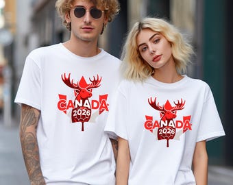 Canada 2026 World Cup Soccer Shirt, Canadian Football Fan Tee, Moose Maple Leaf Top, Match Day Apparel, Team Canada T-Shirt