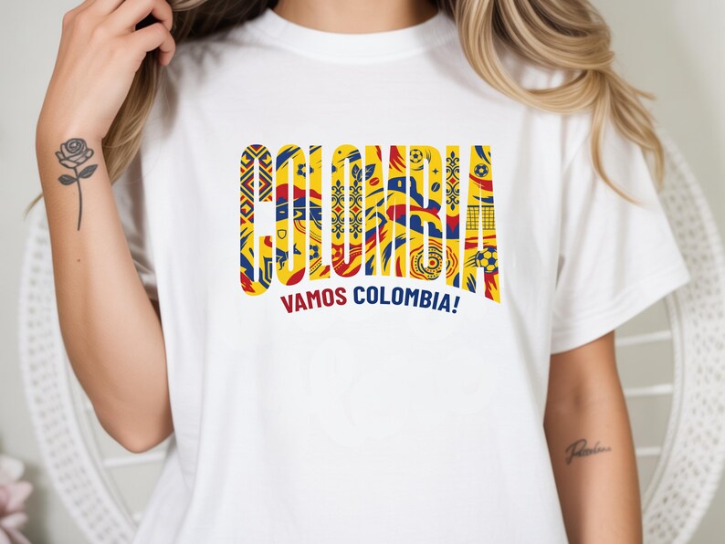 Color:blue Colombia Colombia Soccer Shirt, Vamos Colombia Tee, Colombian Football Fan ...