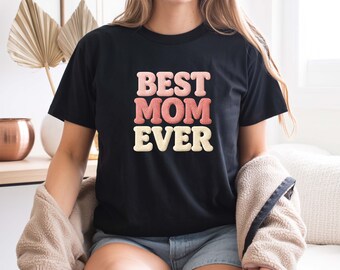 Camiseta para mamá, regalo del Día de la Madre, camiseta de mamá con lazo coqueto, camiseta de mamá con estampado de leopardo, top floral "La mejor mamá del mundo", regalo para mamás primerizas, camiseta "Linda mamá Life"