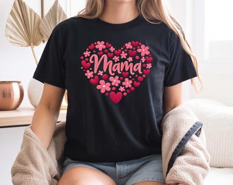 Mama Shirt, Mother's Day Gift, Coquette Bow Mom Tee, Leopard Mama T-Shirt, Floral Best Mom Ever Top, New Mom Gift, Cute Mom Life T-Shirt