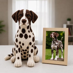Custom Dog from Photo, Custom German Shorthaired Pointer Crochet Plush from Photo, Personalized Dog Gift, Handmade Amigurumi, Pet Memorial
