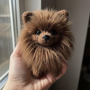 Handmade Pomeranian Crochet Doll, Realistic Amigurumi Dog Plush ,Custom Pet Keepsake Gift