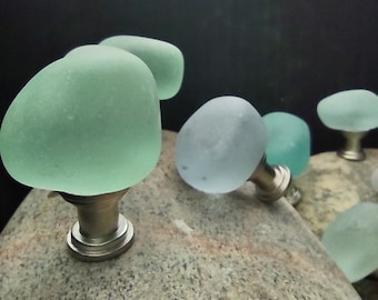 Set of five beach glass rocks