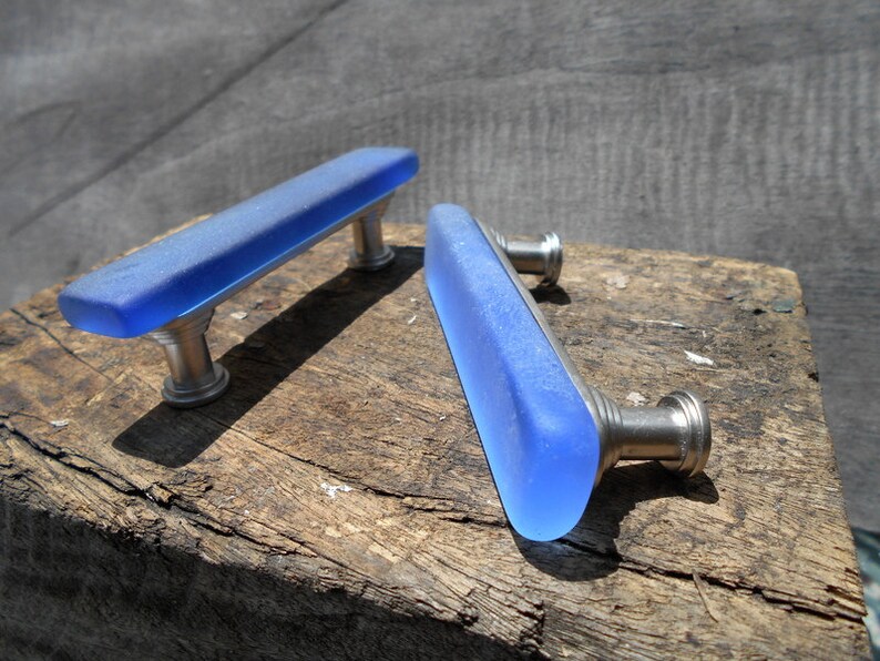 3 Center on Center Tumbled Glass Pull Etsy