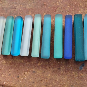 Set of ten multi-color 4 tumbled glass cabinet pulls image 2