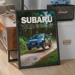 Legendary Subaru Impreza WRC Poster | Rally Car Wall Art | Digital Download Print | Man Cave Garage Decor | Automotive Gift for Him Racing