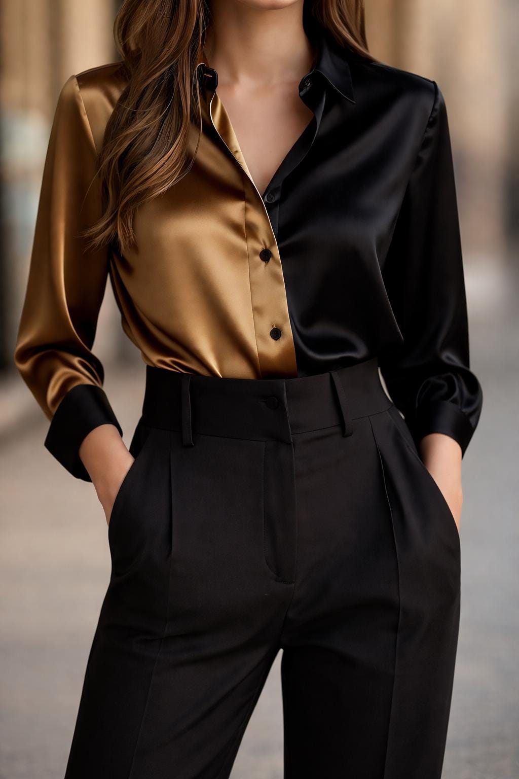Gold and Black Formal Blouse - Etsy Gold and Black Formal Blouse - Etsy
