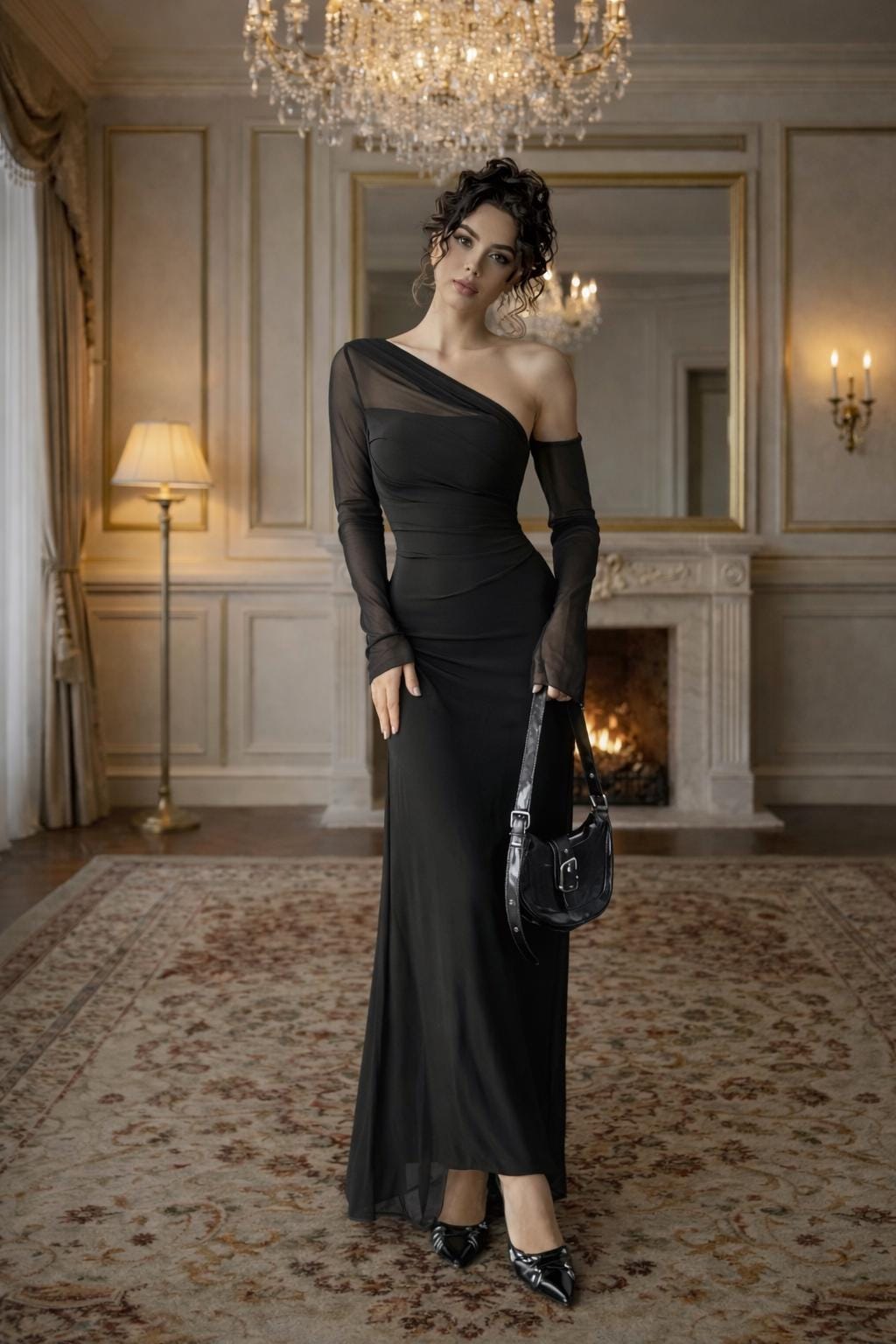 black maxi cut out dress With 2 Drawers Dresser Nightstand tube dress Size:26 W