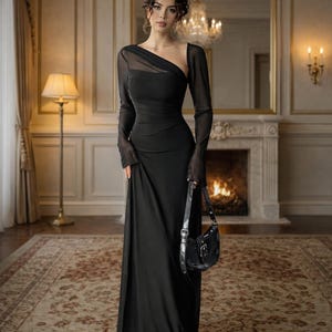 green emerald velvet dress Classy Long Off-The-Shoulder Sequins Split Prom Dresses with Long Sleeves