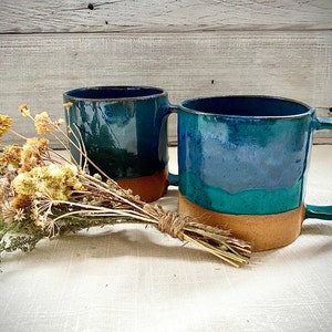 Two tone hand built ceramic mug