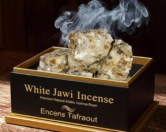 White Jawi Incense Resin – Premium Moroccan Frankincense – Natural Aromatic Bakhoor for Home & Spiritual Atmosphere Free Shipping