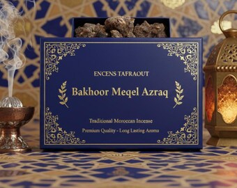 Premium Blue Meqel Incense - Traditional Moroccan Bakhoor - Luxury Home