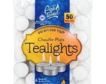 Aish Tamid Kosher Tealights – 100 Pack Tealight Candles | Clean Burning & Long Lasting شموع كوشير Free Shipping