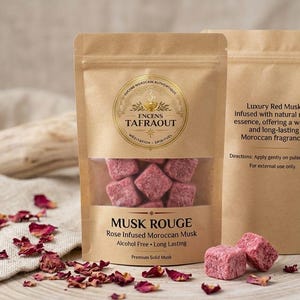 Luxury White Musk – Rose-Infused Moroccan Solid Perfume – Natural & Long-Lasting – Handmade Gift – Free Shipping
