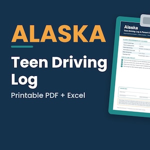 Alaska-Fahrprotokoll für Jugendliche (zum Ausdrucken) | Stundennachweis für begleitetes Fahren, Fahrtenbuch für Fahranfänger, Lernführerschein, Elternleitfaden (PDF + Excel)