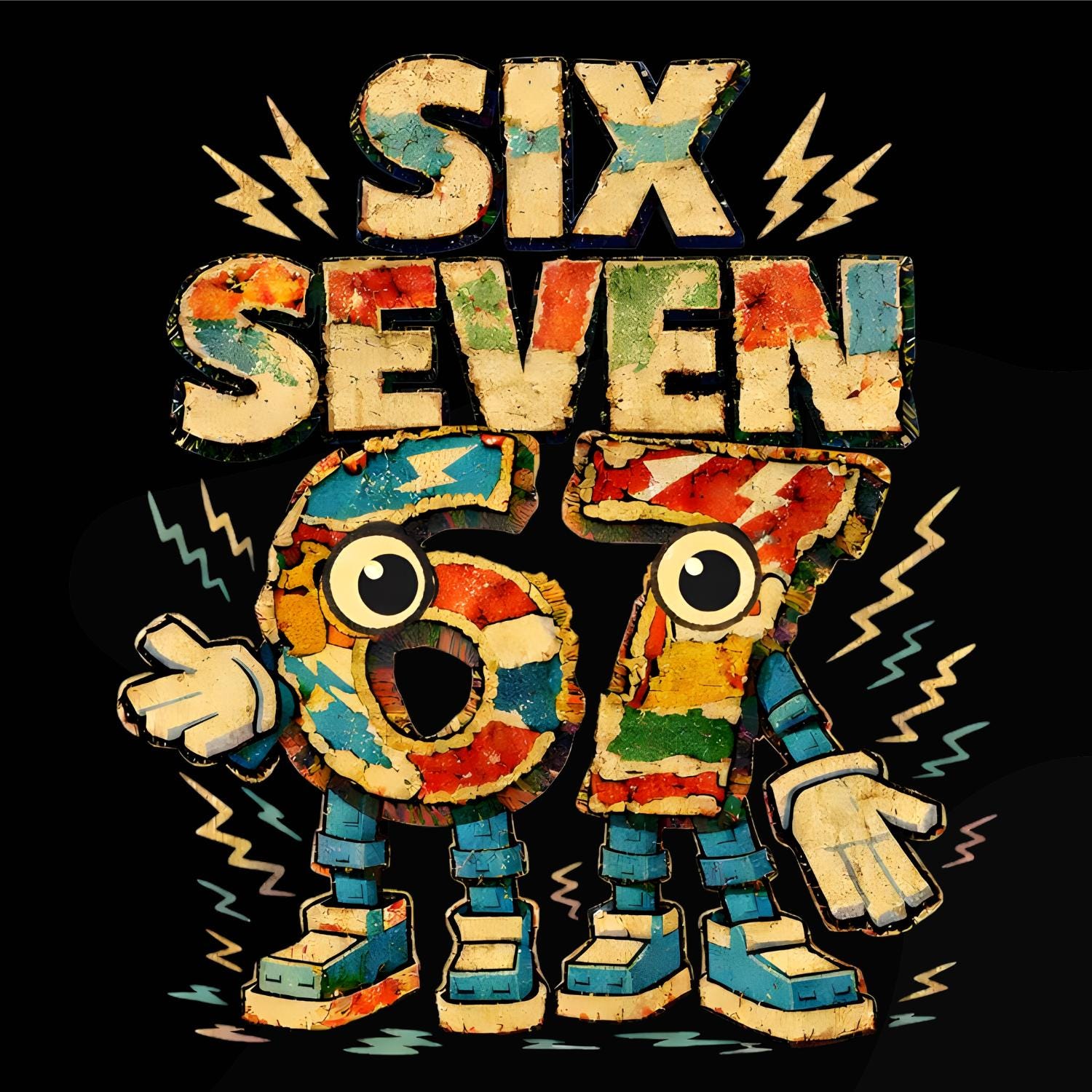 Rusty Number 67 Retro 67 Collage Number PNG • Vintage Streetwear Design (digital ...