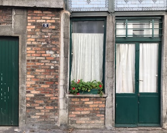 Paris Green Door Print, French Architecture Photography, Parisian Door Wall Art, Rustic European Travel Poster, Home Decor Gift
