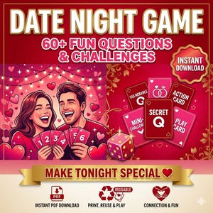 Spanish Couples Game Night | Date Night Ideas | Romantic Printable in Spanish | 60+ Questions & Challenges | Instant Download